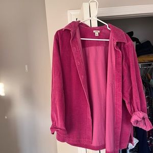 Pink ll bean corduroy shacket